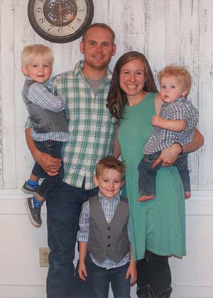 Travis Chamberlain from Iron Side Inspection, pictured with his family